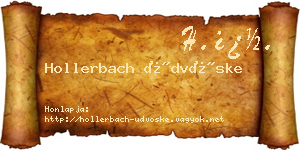 Hollerbach Üdvöske névjegykártya